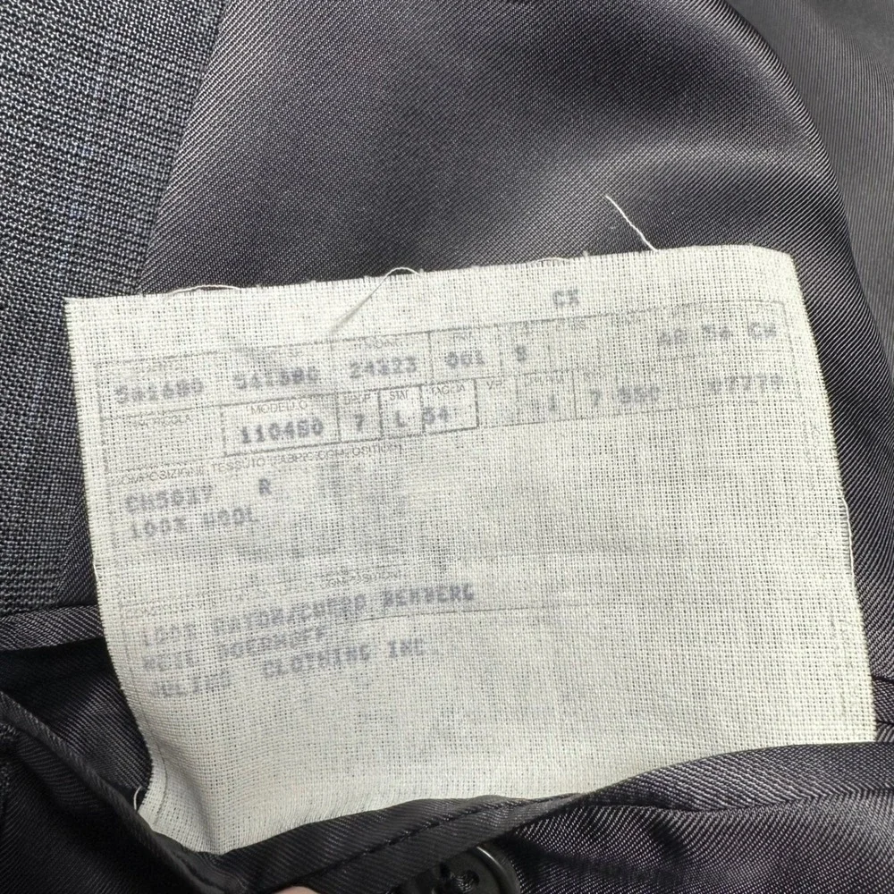 Ermenegildo Zegna Mens Grey/Blue Glen Plaid Wool Blazer Suit Jacket Size 54L 44R